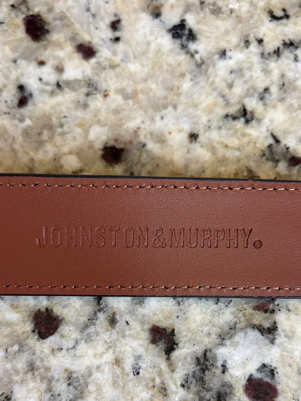 Johnston And Murphy Perfed Navy Blue Leather Suede Belt with Silver Buckle